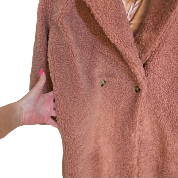 SADIE & Sage by Anthropologie Marta Diverse Dusty Pink Shearling Teddy C… - Picture 6 of 13